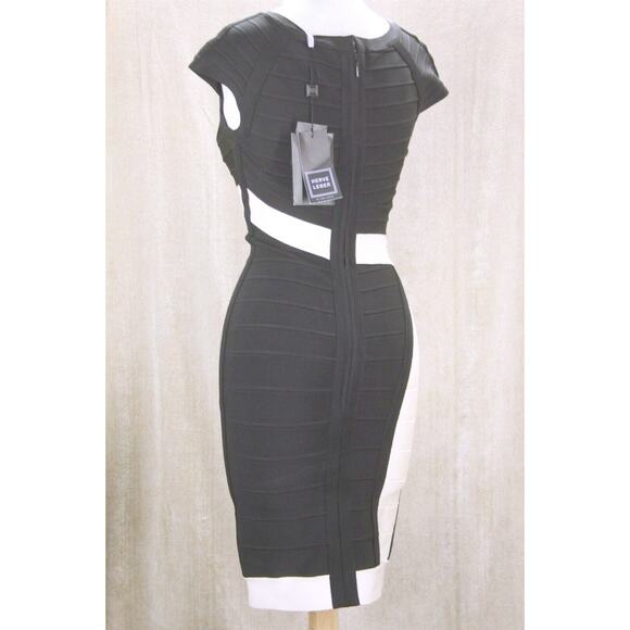 Herve Leger Amber Cap Sleeve Bandage Dress Size Small - Picture 4 of 11